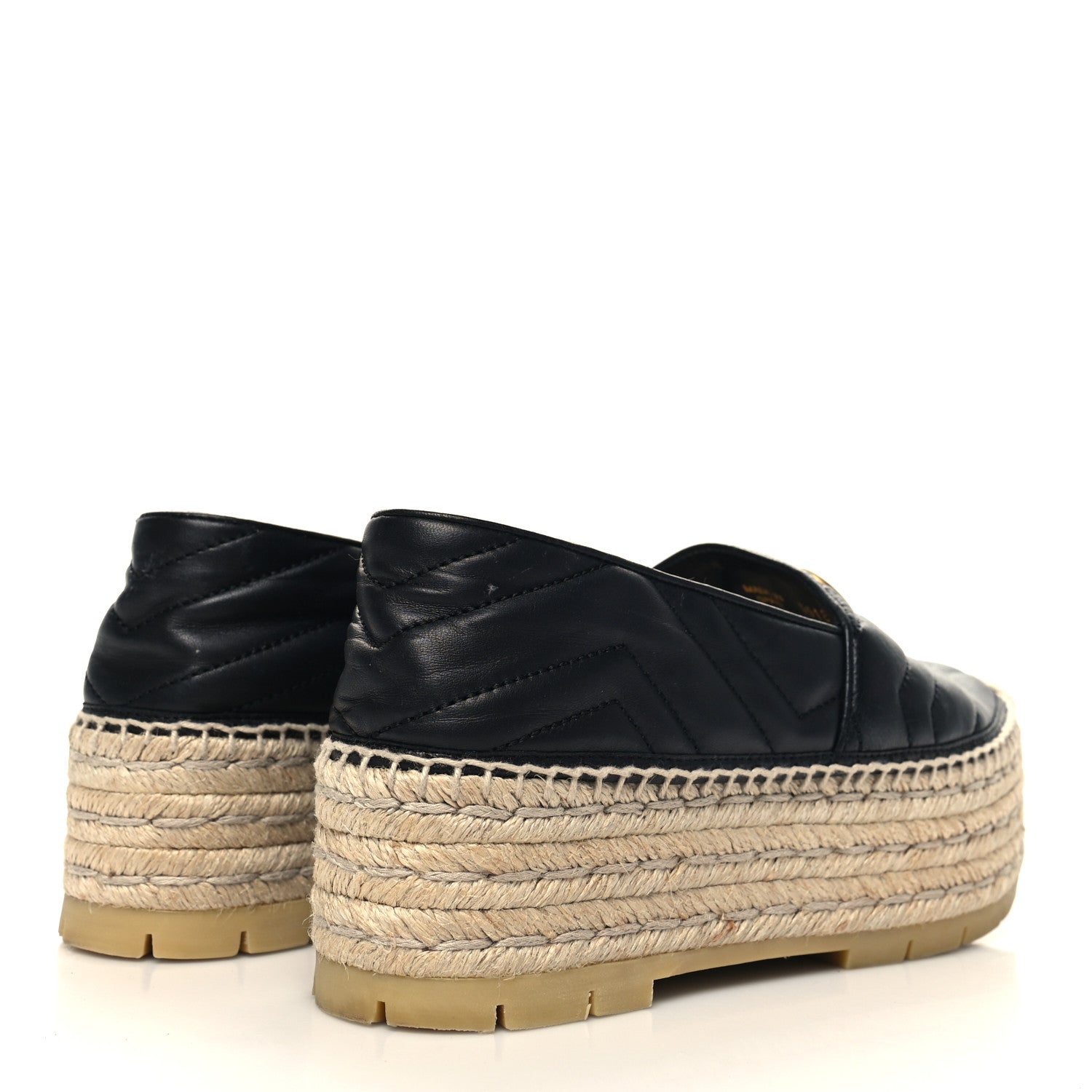 Gucci Nappa Matelasse GG Marmont Platform Espadrilles 39 Black 4 of 8