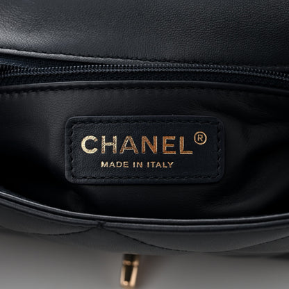 Chanel Lambskin Quilted Small Easy Carry Flap Navy 6 of 11