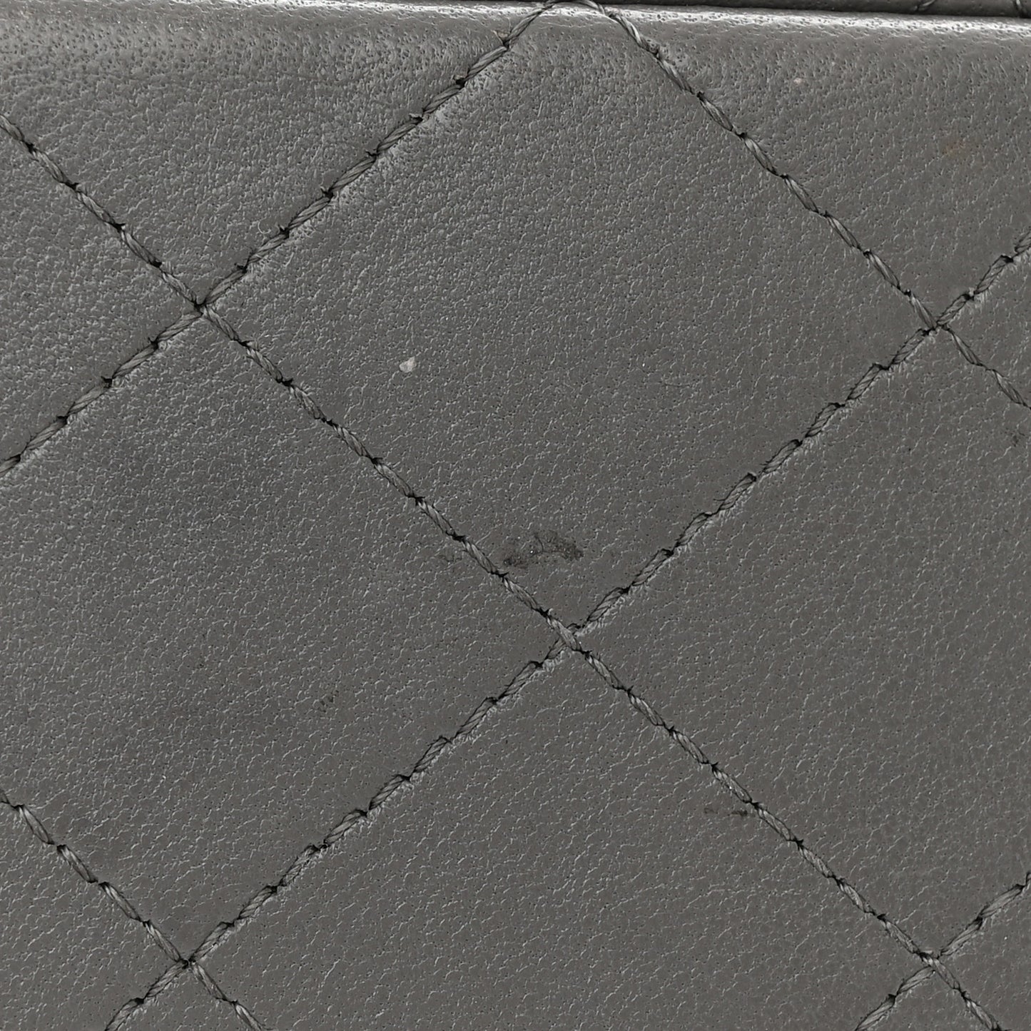 Lambskin Quilted Mini Top Handle Rectangular Flap Dark Grey