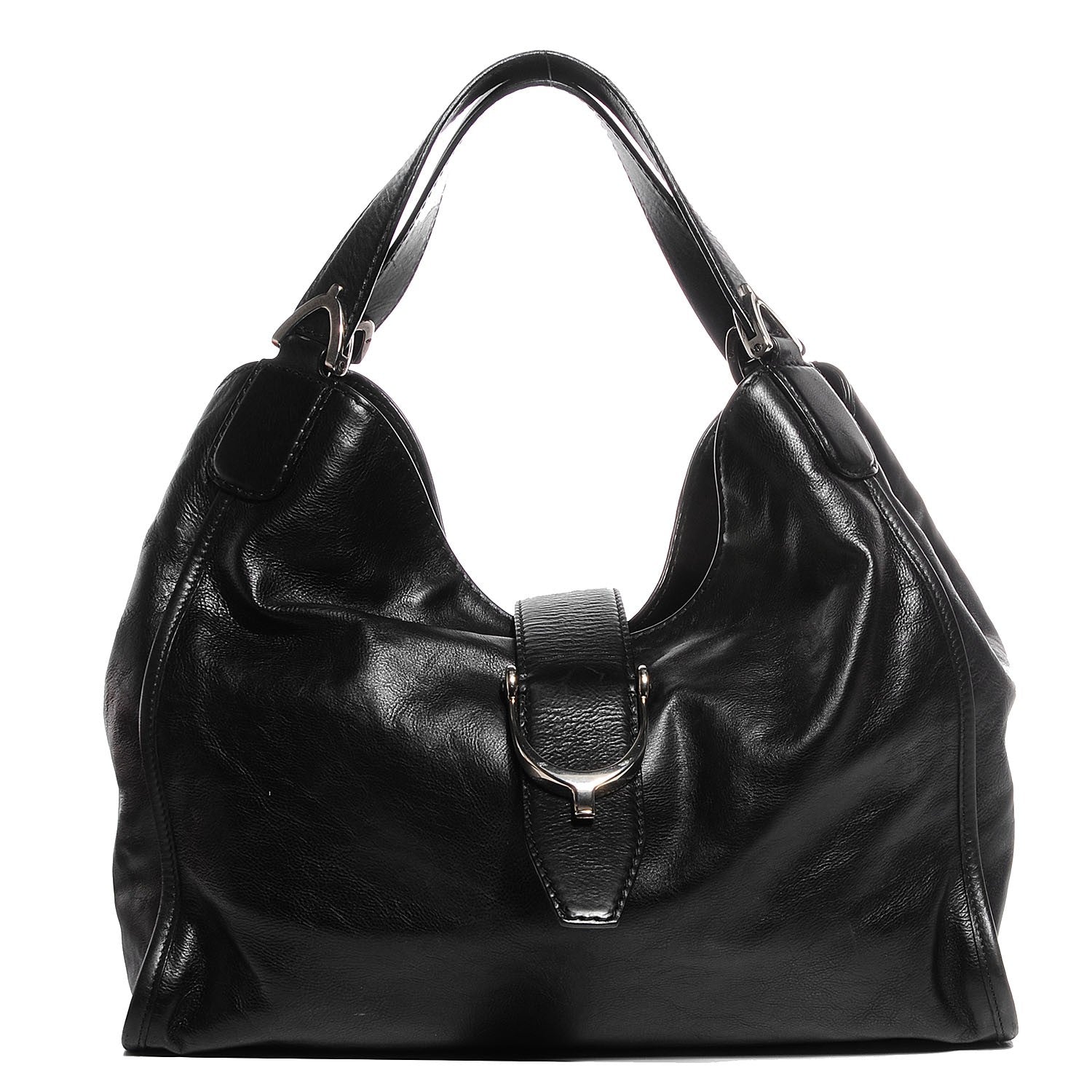 Gucci Washed Leather Medium Soft Stirrup Handle Bag 1 of 9