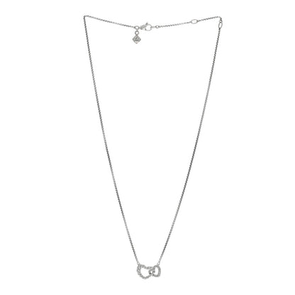 David Yurman Sterling Silver Diamond Cable Collectibles Interlocking Heart Necklace 3 of 4