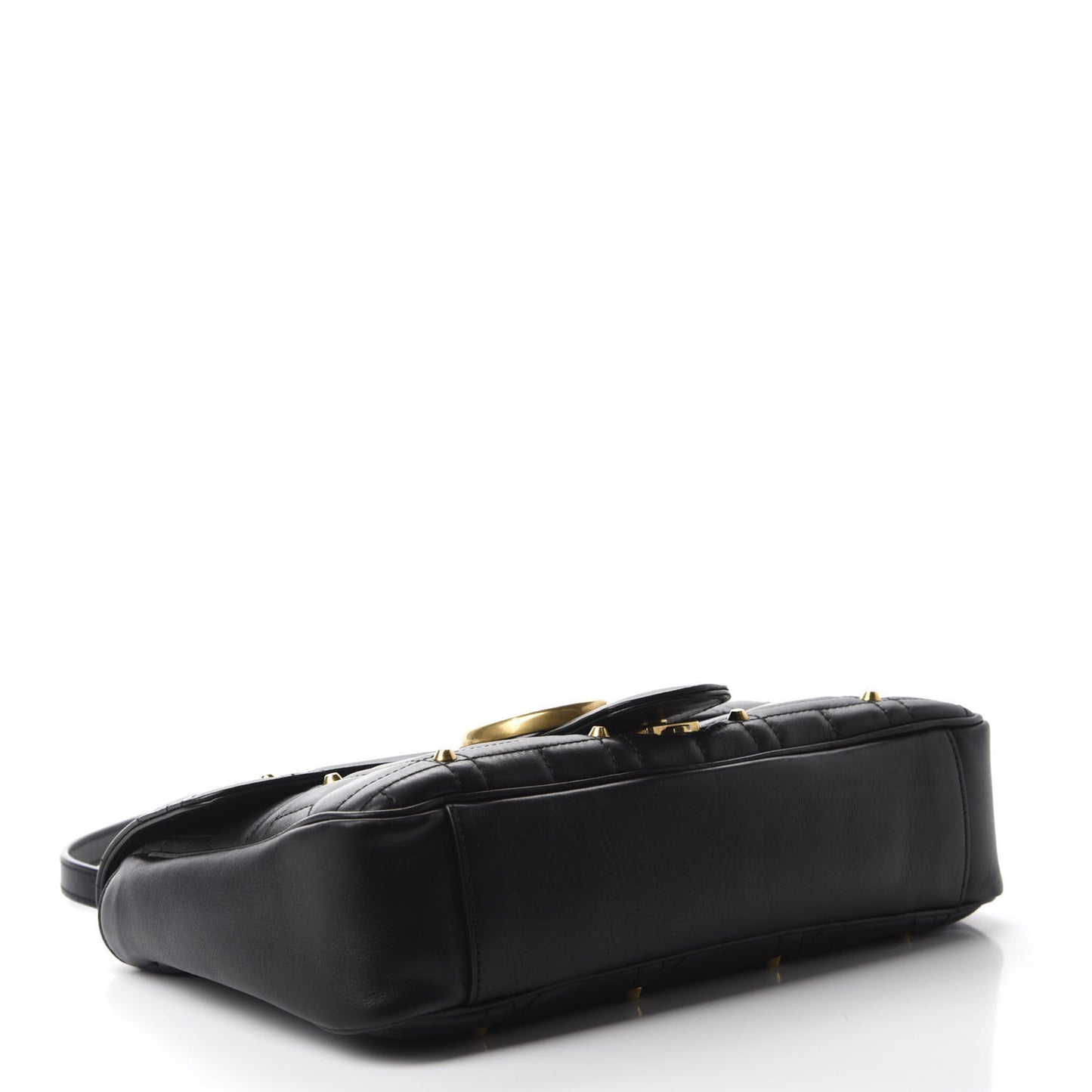 Calfskin Matelasse Studded Medium GG Marmont Shoulder Bag Black