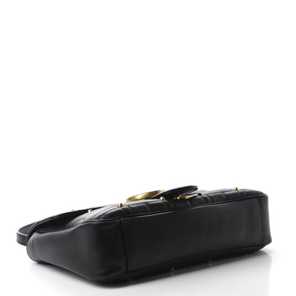 Gucci Calfskin Matelasse Studded Medium GG Marmont Shoulder Bag Black 4 of 10