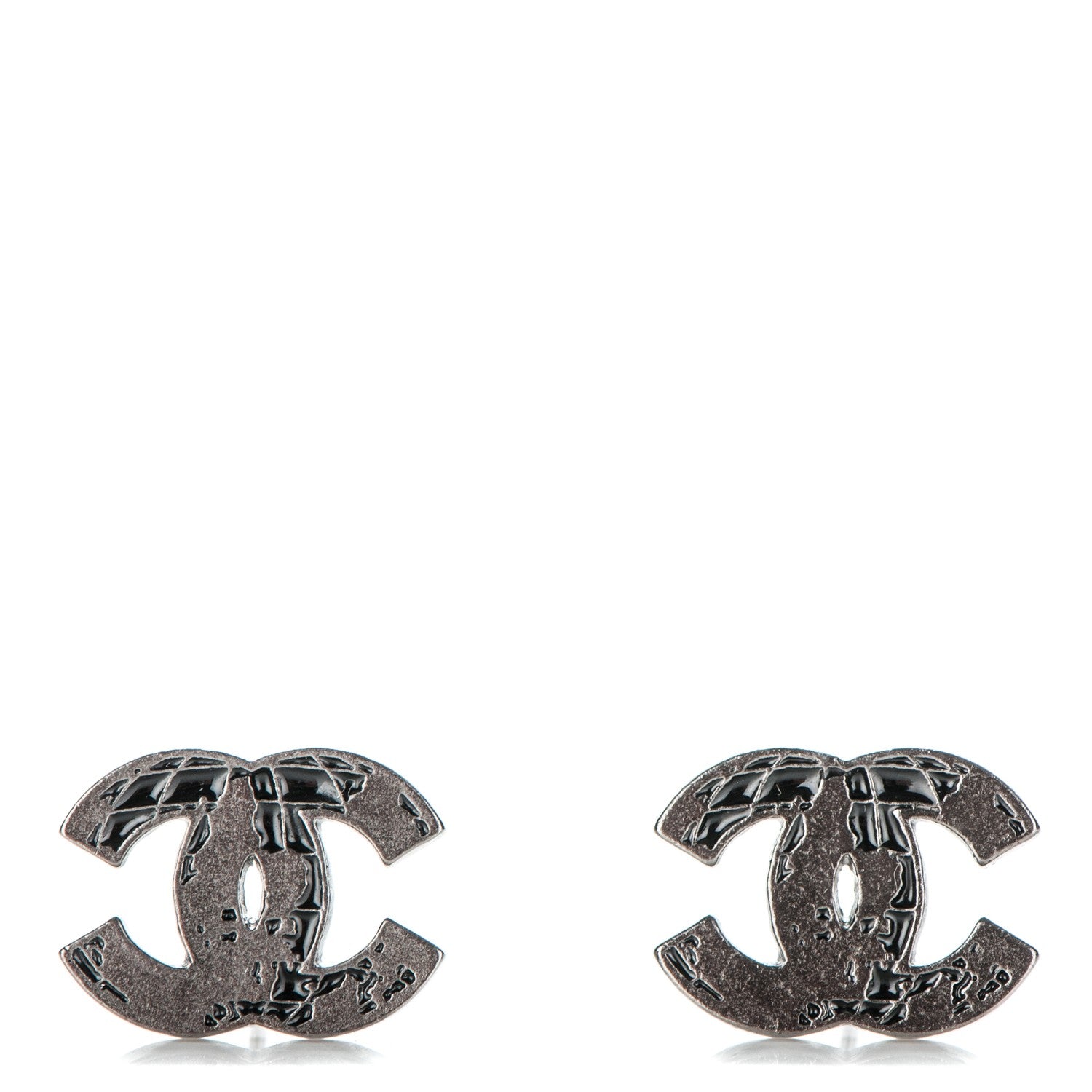 Chanel Globe Ruthenium CC Earrings 1 of 4
