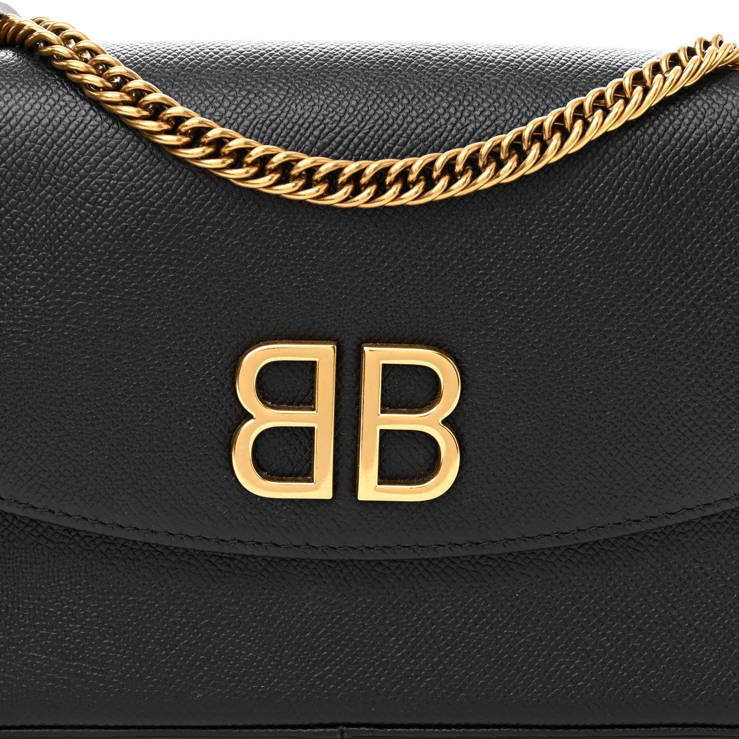 Balenciaga Calfskin BB Chain Wallet Black 7 of 10