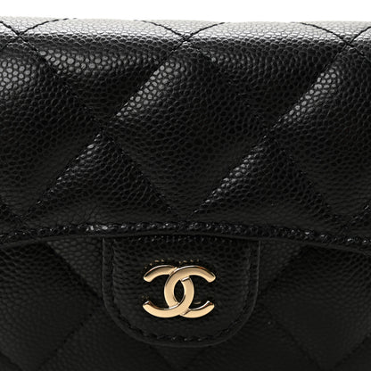 Chanel Caviar Quilted Flap Card Holder On Chain Black 9 of 11