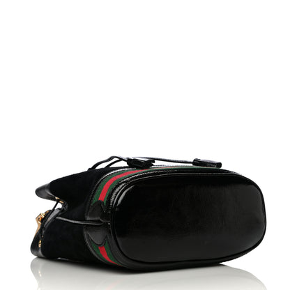 Gucci Suede Patent Web Small Ophidia Bucket Bag Black 3 of 9
