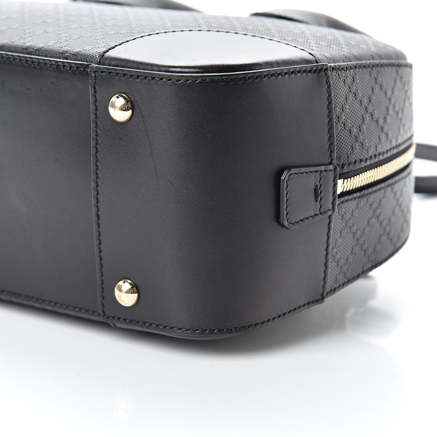 Calfskin Diamante Small Top Handle Bag Black