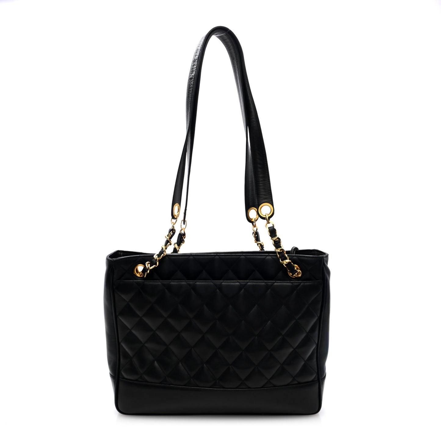 Lambskin Quilted Shoulder Bag Black