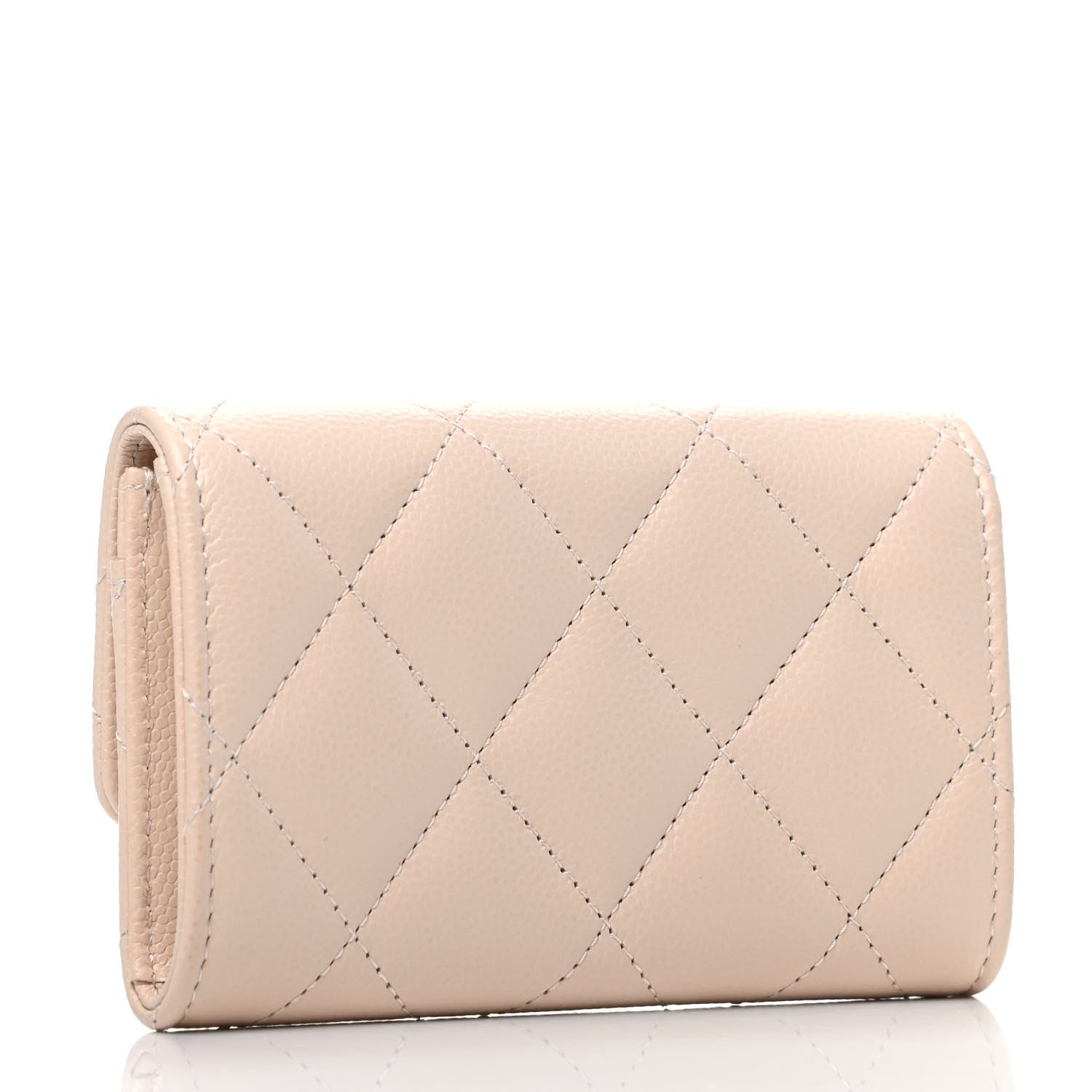 Chanel Caviar Pearl Quilted Coco Candy Flap Card Holder Beige 3 of 9
