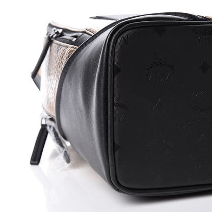 MCM Metallic Visetos Small Duke Backpack Gold 9 of 10