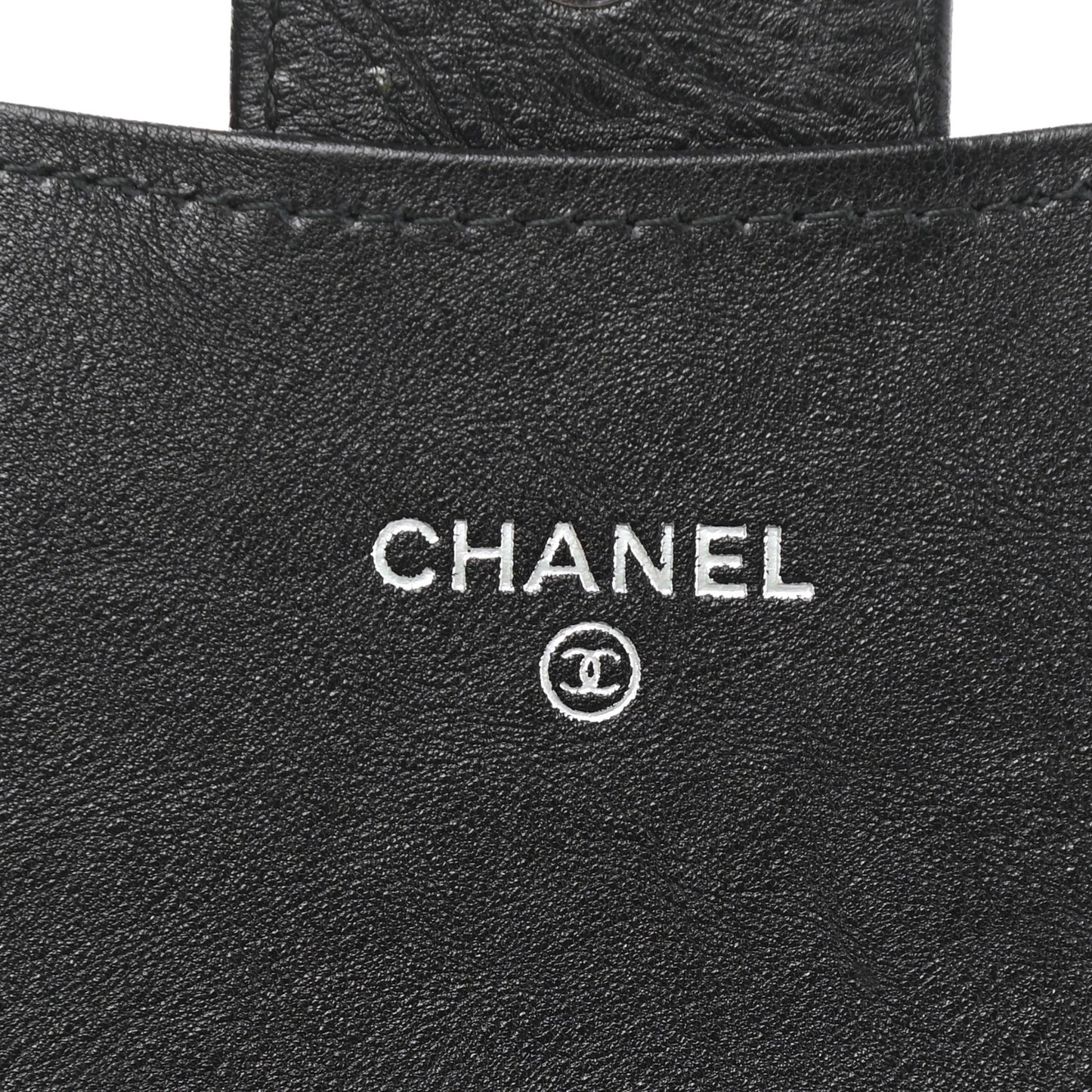 Crumpled Calfskin Quilted Large Flap Wallet So Black