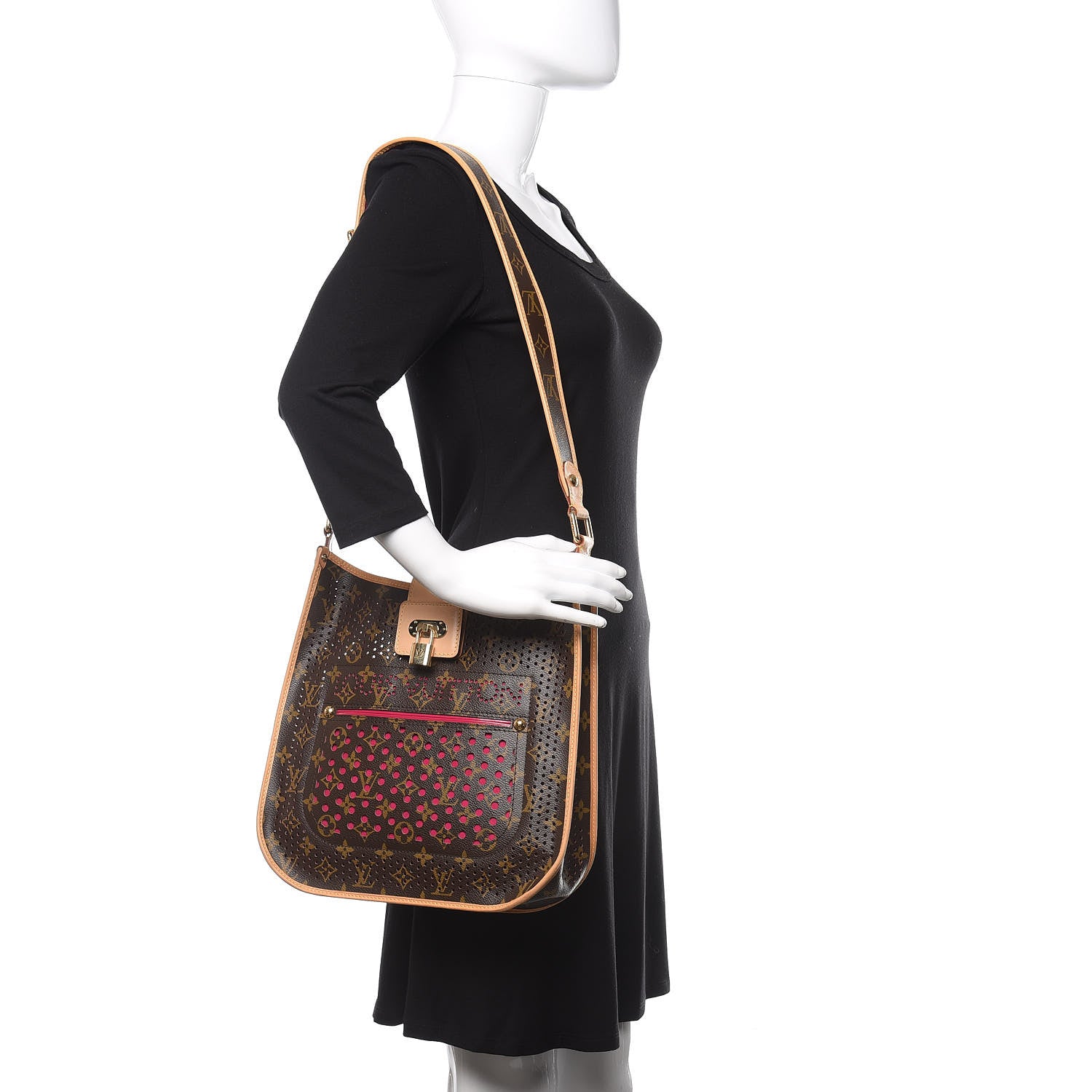 Louis Vuitton Monogram Perforated Musette Fuchsia 2 of 9