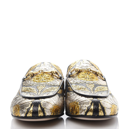 Gucci Jacquard Floral Womens Princetown Slippers 36 Oro Black 2 of 11
