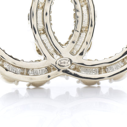 Chanel Crystal Pearl CC Dazzling Domino Brooch Gold Black 4 of 7