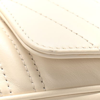 Gucci Calfskin Matelasse Sylvie Web Small GG Marmont Top Handle Shoulder Bag White 12 of 14