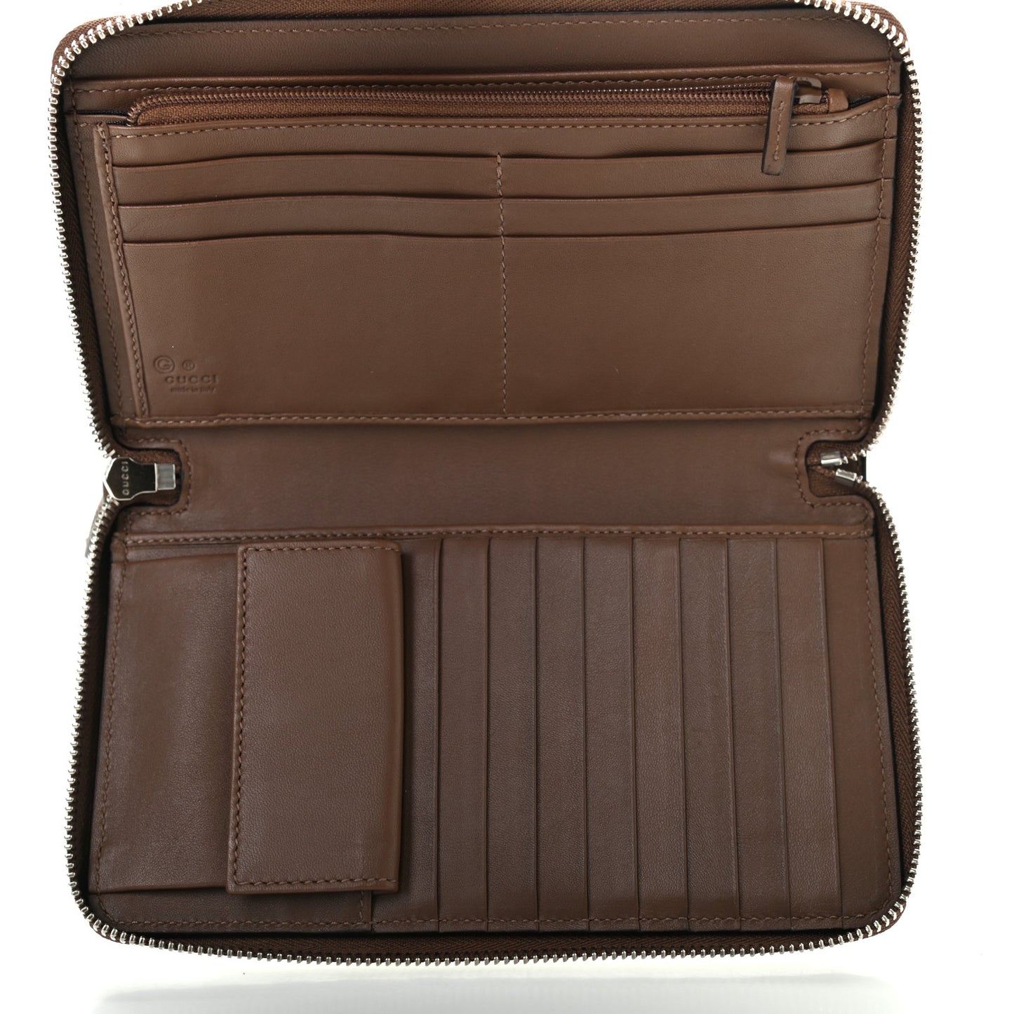 Microguccissima Large Zip Around Organizer Wallet Acero