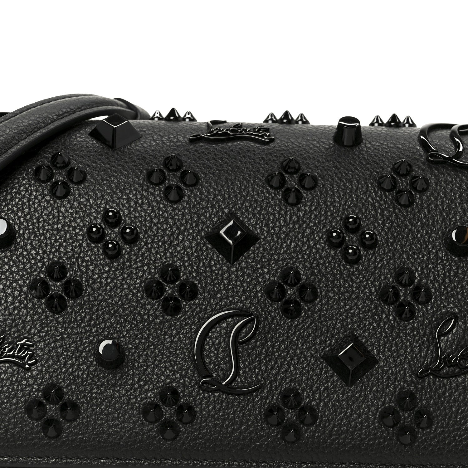 Christian Louboutin Calfskin Spikes Loubinthesky Paloma Clutch Black 9 of 11