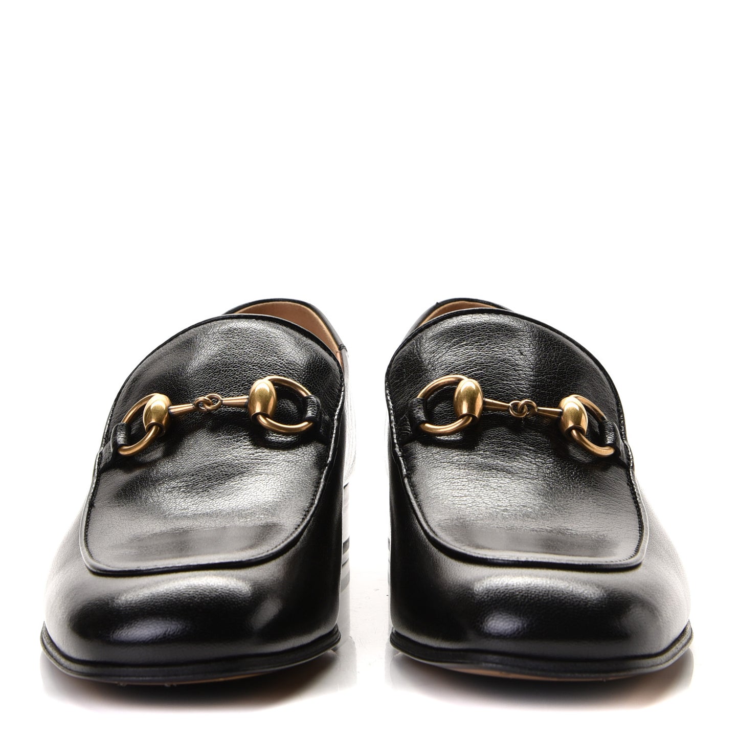 Goatskin Womens Horsebit Mid-Heel Loafers 38 Black