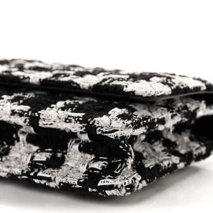 Chanel Tweed Quilted Wallet On Chain WOC Black Ecru White 9 of 9