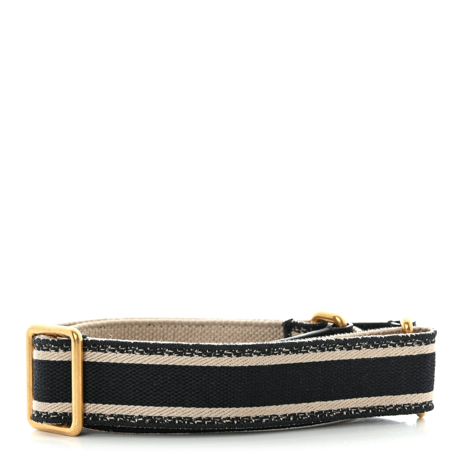 Christian Dior Canvas Embroidered Shoulder Strap Black 2 of 9
