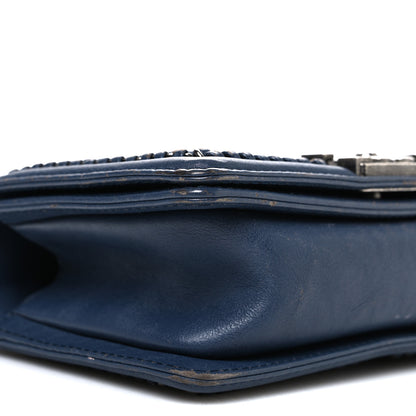 Chanel Calfskin Quilted Small Top Handle Boy Flap Navy 9 of 11