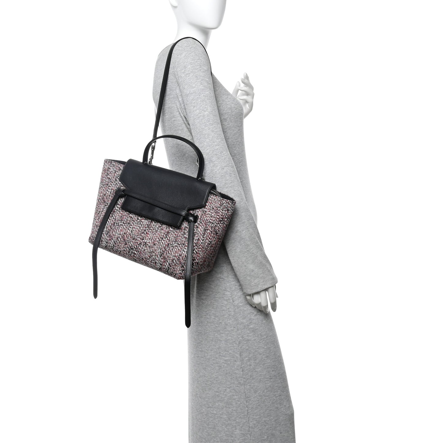 Tweed Calfskin Small Belt Bag Black Multicolor
