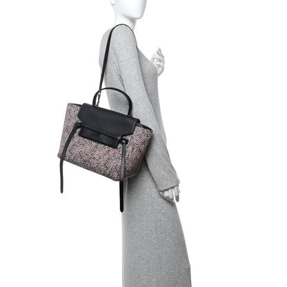 Celine Tweed Calfskin Small Belt Bag Black Multicolor 2 of 14