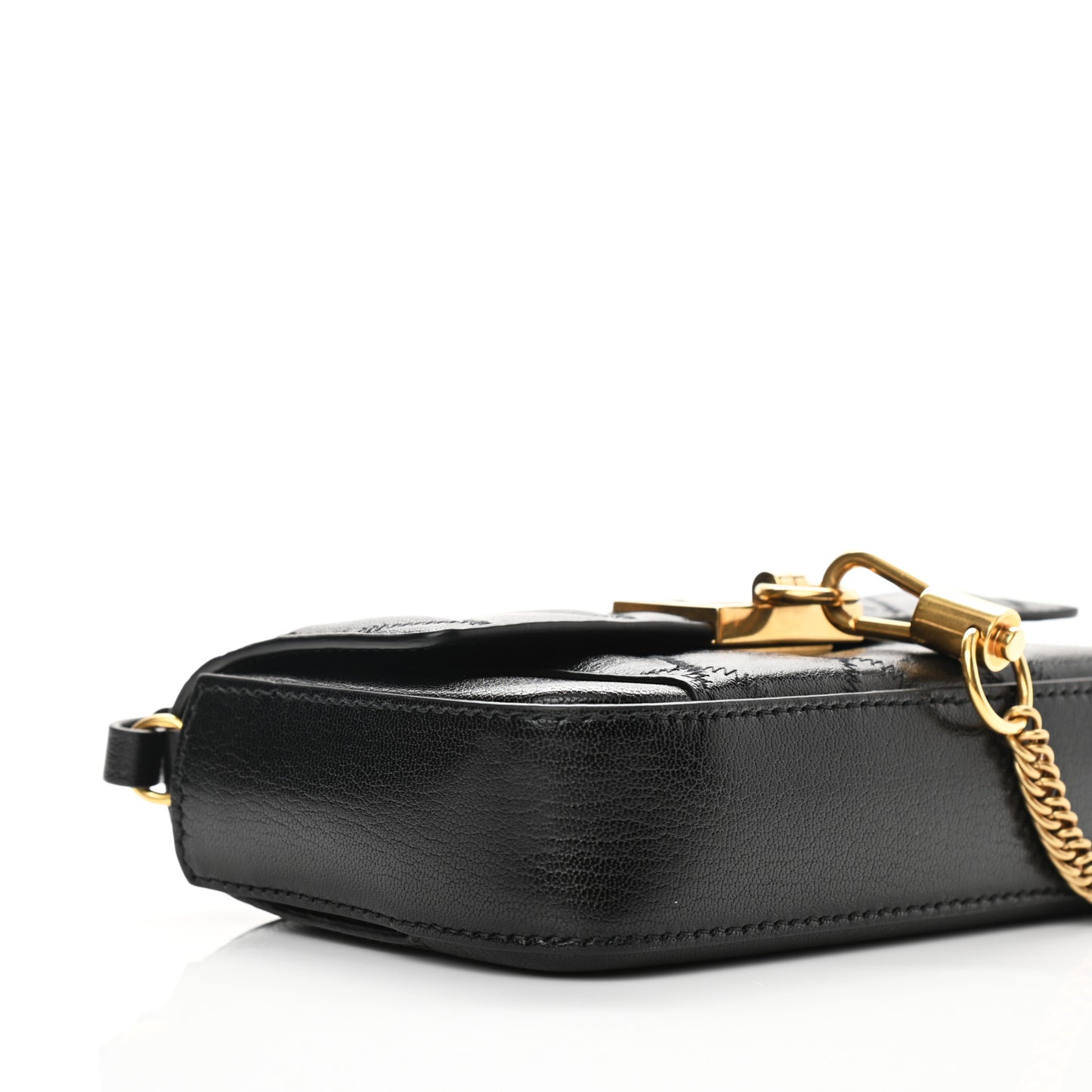 Goatskin Quilted GV3 Mini Pocket Convertible Bag Black