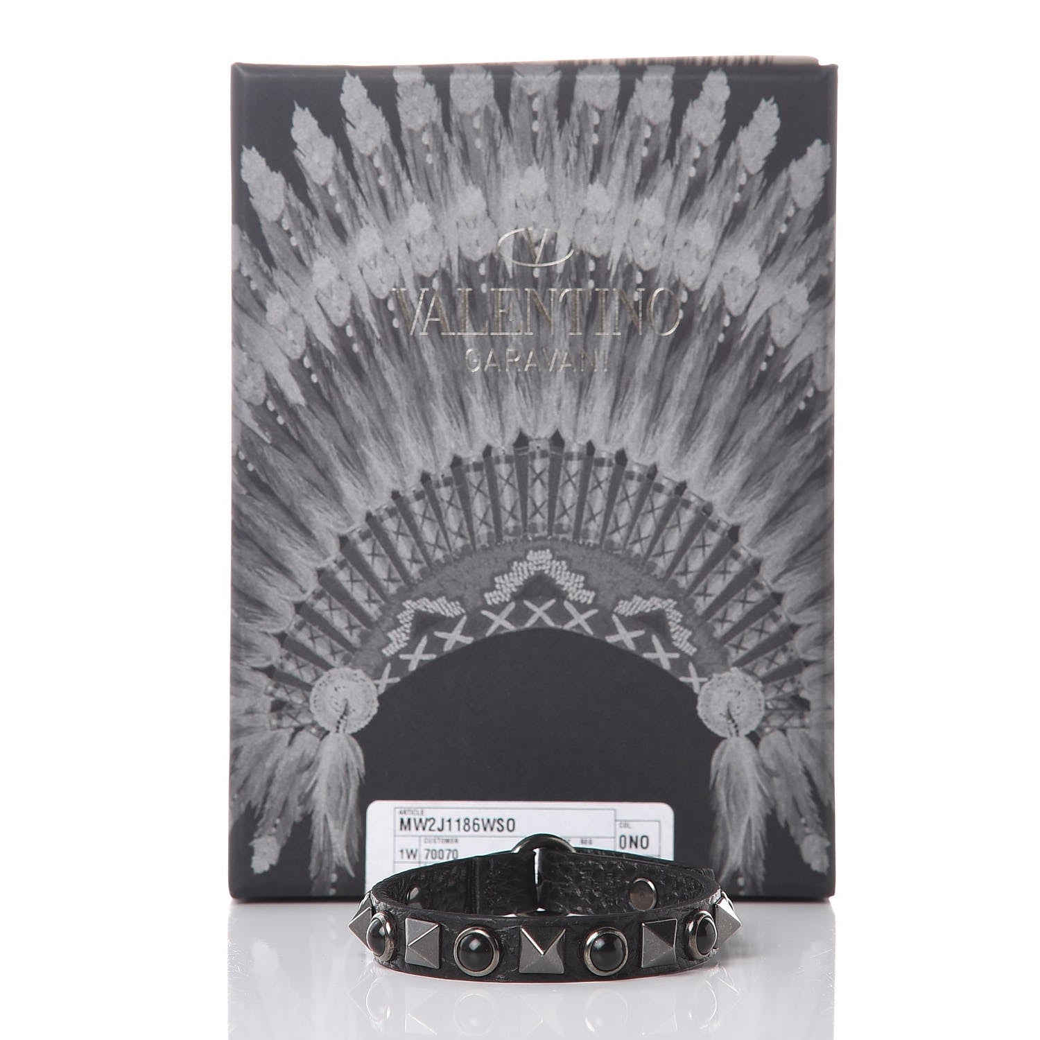 Valentino Garavani Calfskin Rockstud Rolling Bracelet Black 5 of 5