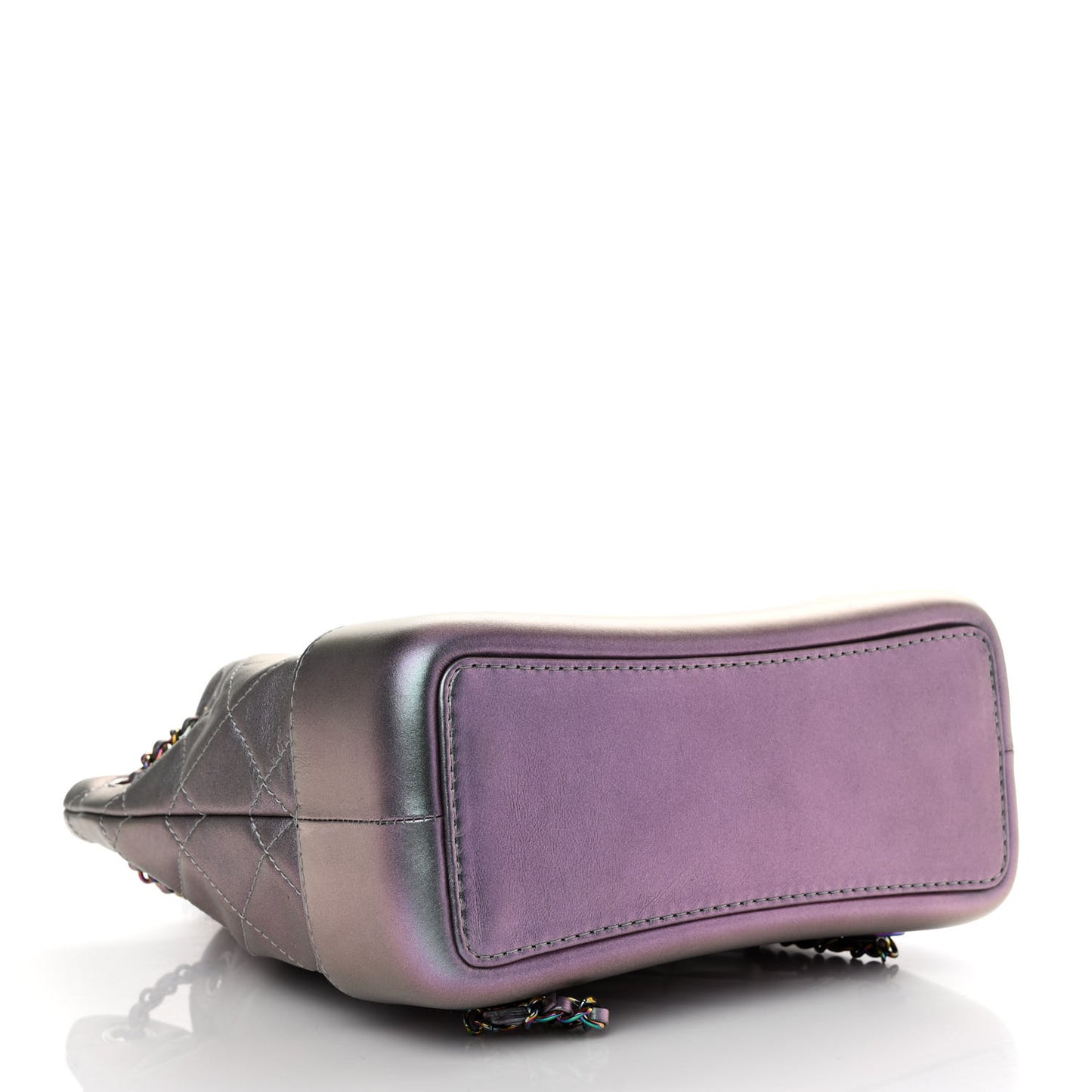 Iridescent Lambskin Calfskin Small Quilted Gabrielle Backpack Light Purple