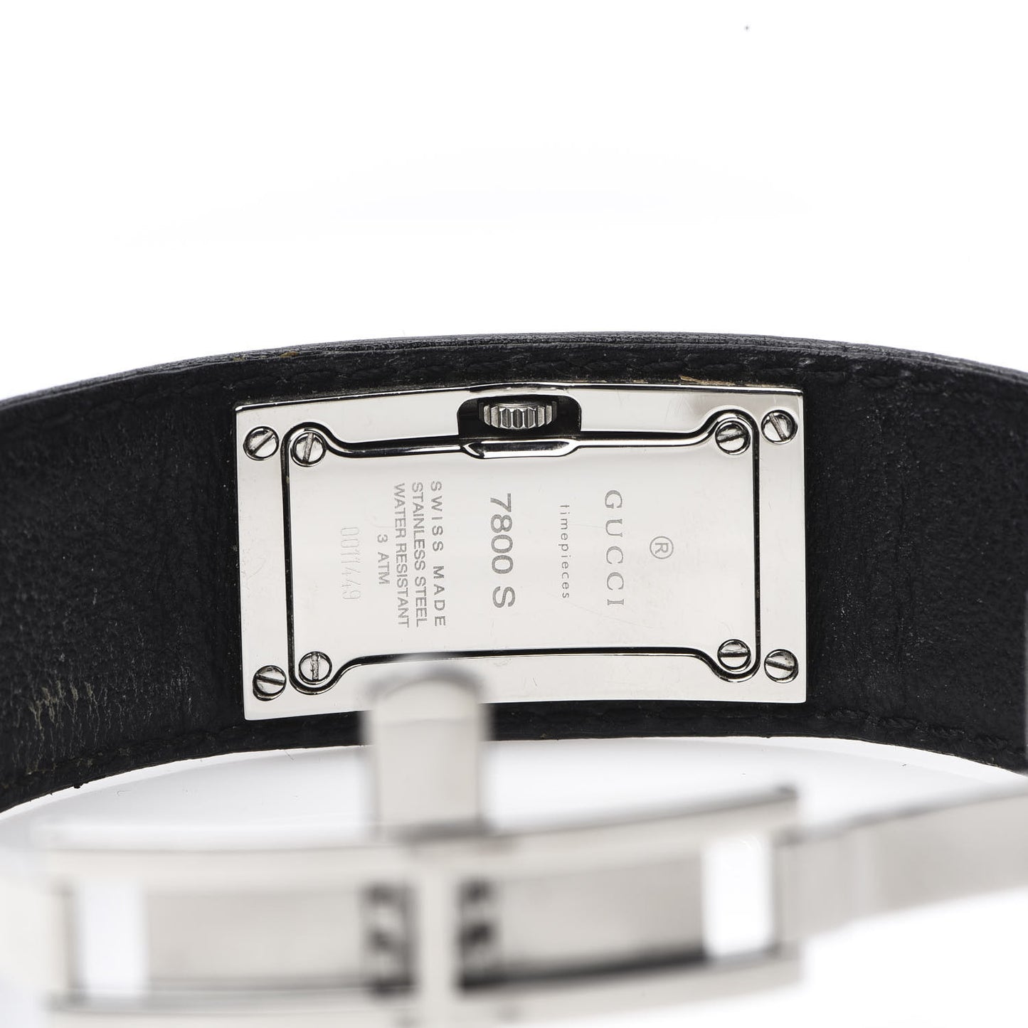 Stainless Steel Calfskin 18mm 7800S Quartz Watch Black