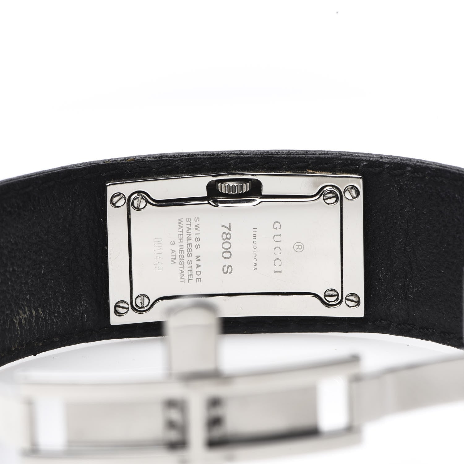 Gucci Stainless Steel Calfskin 18mm 7800S Quartz Watch Black 5 of 11