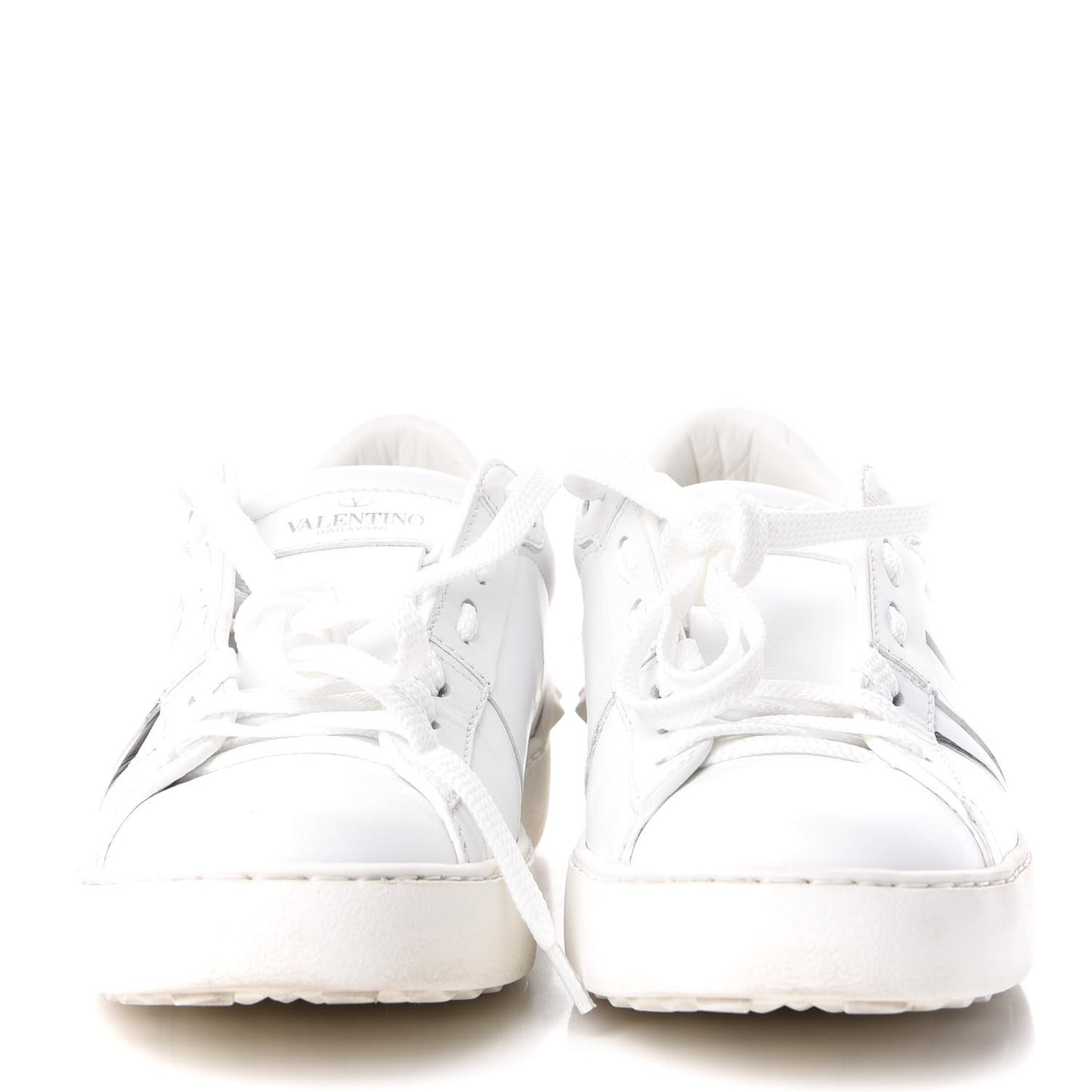 Calfskin VLTN Rockstud Open Sneakers 36.5 White