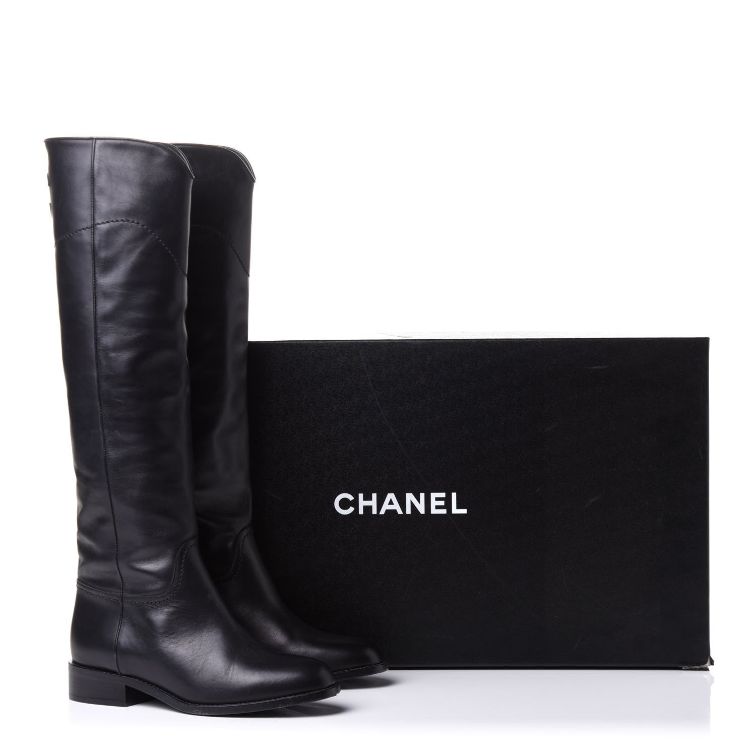 Chanel Calfskin Ascot Riding Boots 36.5 Black 11 of 11