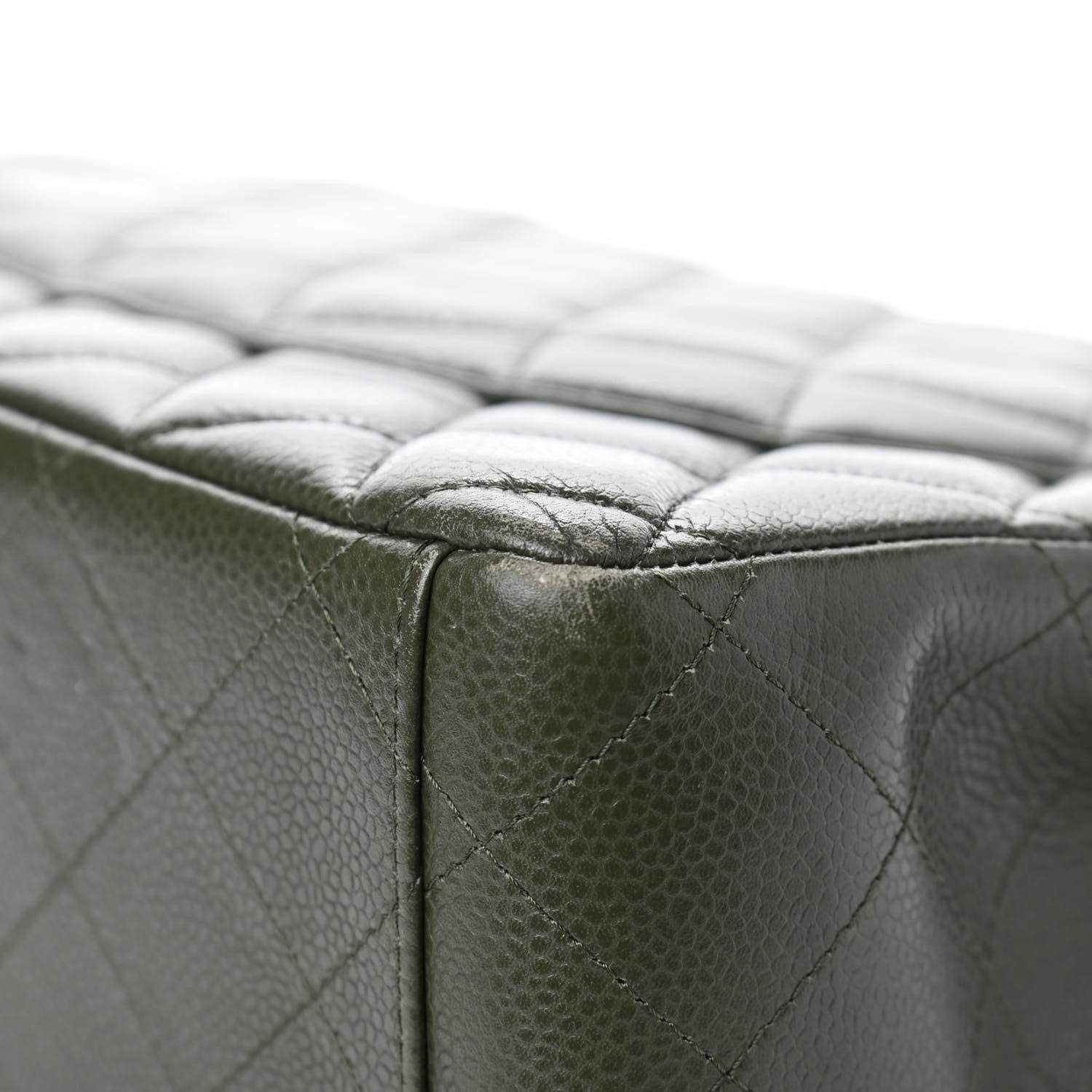 Chanel Caviar Quilted Maxi Double Flap Dark Green 15 of 15