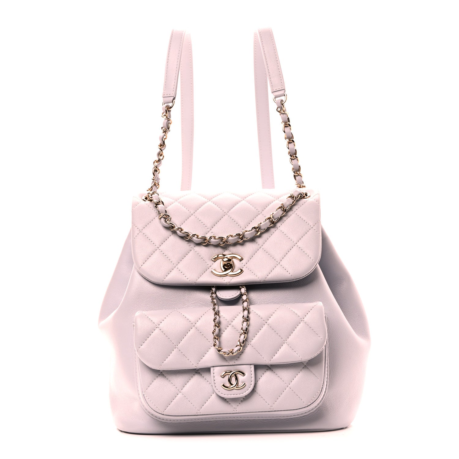 Chanel Lambskin Quilted Large Duma Drawstring Backpack Light Blue 1 of 10