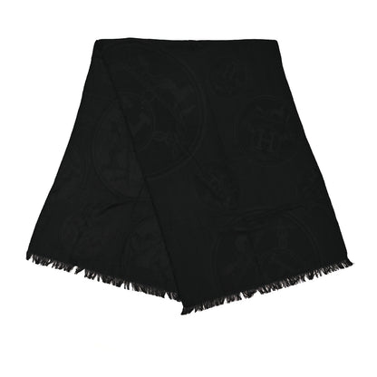 Hermes Cashmere Silk New Libris Confettis D'Ex Libris Stole Black 2 of 3