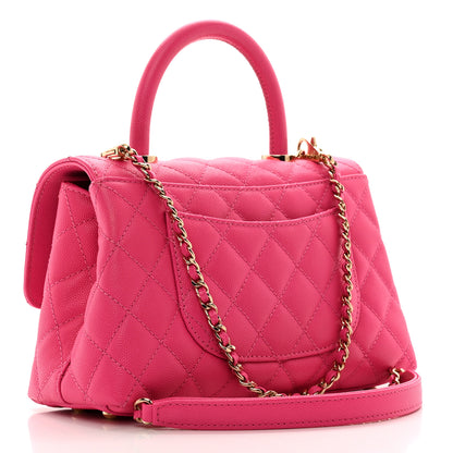 Chanel Caviar Quilted Mini Coco Handle Flap Rose 3 of 10
