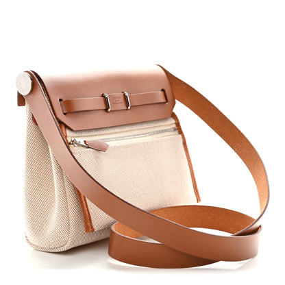 Hermes Military Toile Vache Hunter Herbag Zip Retourne 20 Ecru Beige Fauve 3 of 11