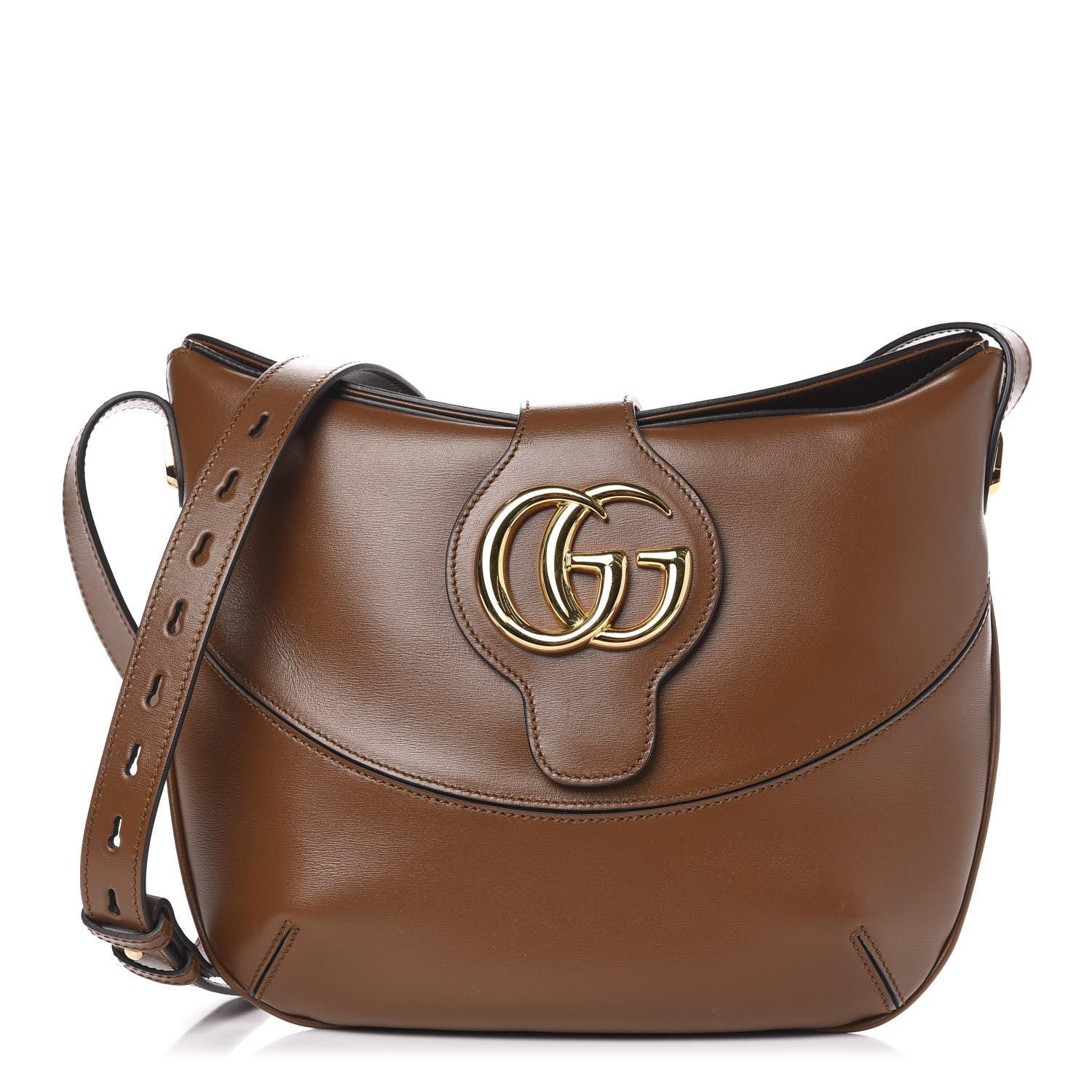 Gucci Boarded Plutone Calfskin Medium Arli Shoulder Bag Nocciola 1 of 10
