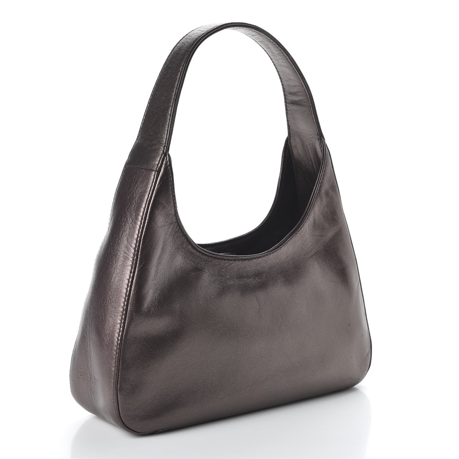 Prada Metallic Nappa Mordore Tote Fumo 3 of 9