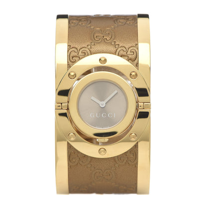 Gucci Stainless Steel Calfskin 33mm Twirl Quartz Watch Bronze 1 of 8