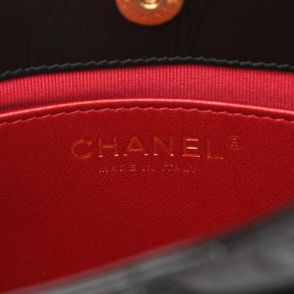 Chanel Shiny Crumpled Calfskin Quilted Small Wavy CC Hobo Black 6 of 10
