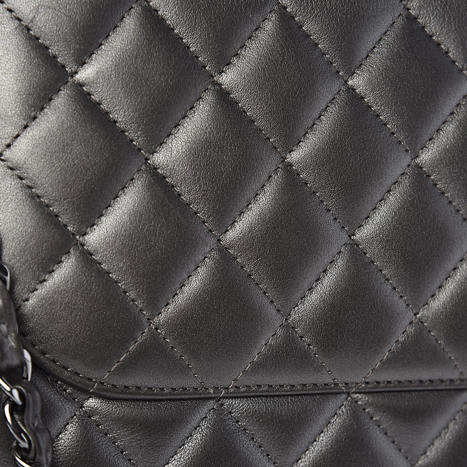 Chanel Metallic Calfskin Quilted Flap Tote Dark Silver 13 of 18