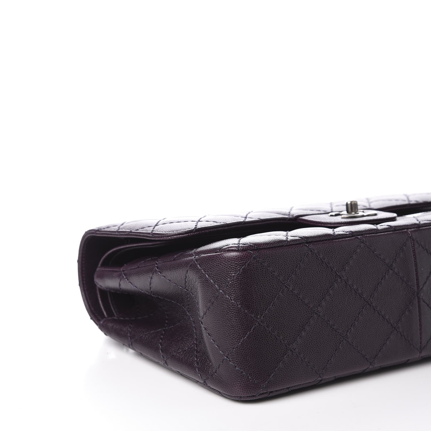 Chanel Caviar Quilted Jumbo Double Flap Dark Purple 5 of 10