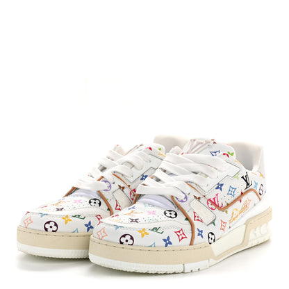 Louis Vuitton LV X TM Calfskin Monogram Multicolor Womens LV Trainer Sneakers 37.5 White 7 of 18