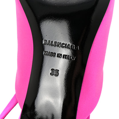 Balenciaga Satin Pointed Toe Knife Slingback 40mm Mules 35 Rose Fuchsia 7 of 10
