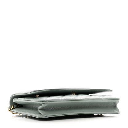 Chanel Caviar Quilted Wallet On Chain WOC Grey 4 of 12