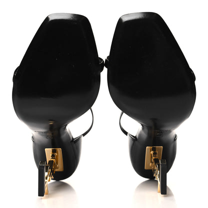 Saint Laurent Patent Calfskin Opyum 110 Sandals 40 Black Gold 5 of 8